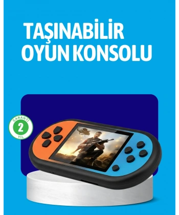 Retro 520 Oyunlu Taşınabilir Konsol HD Ekran USB Şarjlı