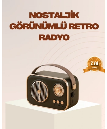 Retro Bluetooth Radyo – Nostaljik Tasarım, TF Kart ve USB Destekli