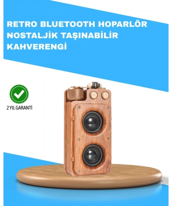 Retro Radyo Tasarım Bluetooth Hoparlör 1800mAh Uzun Çalma Süresi