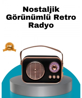Retro Tarz Kablosuz Radyo – Bluetooth, USB ve TF Kart Girişli