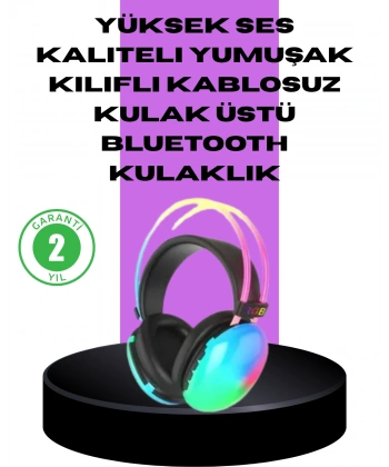 RGB Aydınlatmalı Kablosuz Bluetooth  Kulaklığı