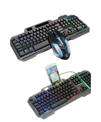 RGB Işıklı   Klavye Q Klavye Mouse Hediyeli