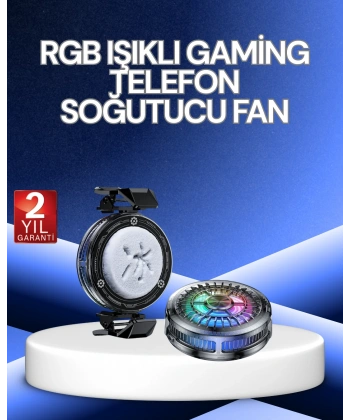 RGB Işıklı Telefon Soğutucu Fan  Cooler Süper Hızlı Soğutma
