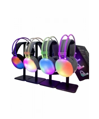 RGB Işıklı Yüksek Ses Kaliteli Kablosuz Kulak Üstü Bluetooth Kulaklık