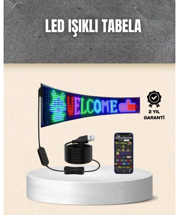 RGB Kayar Yazılı LED Reklam Ekranı – USB Bağlantılı Esnek Tasarım
