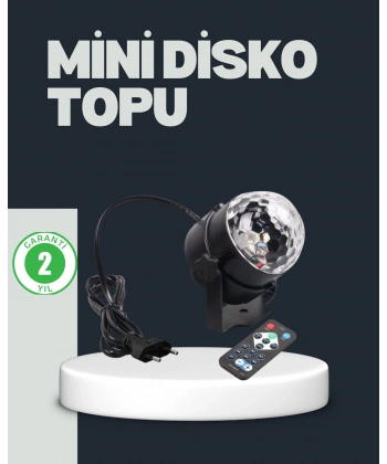 RGB LED Disko Küresi 7 Modlu Uzaktan Kumandalı