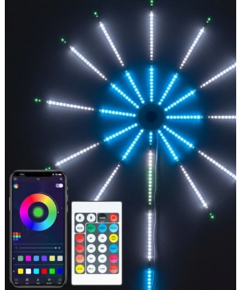 RGB LED Duvar Dekoru Sökülebilir Kollu Havai Fişek Işık Sistemi