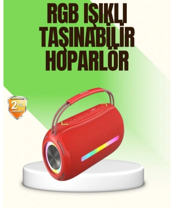RGB LED Işıklı 20W Taşınabilir Bluetooth Hoparlör IPX6 Suya Dayanıklı