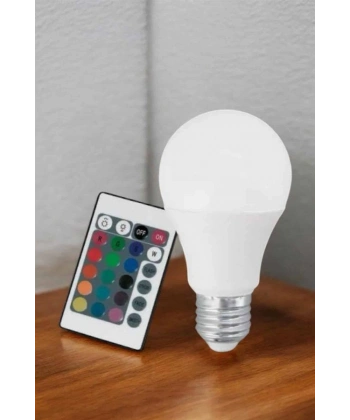 RGB Led Lamba Led Işık Ampul Renk Değiştirebilen 100 Watt