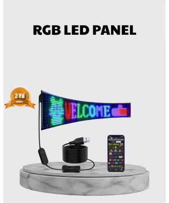 RGB LED Panel – Çok Renkli, Kumandalı, USB Bağlantılı Yazı ve GIF Gösterimli Akıllı Lamba
