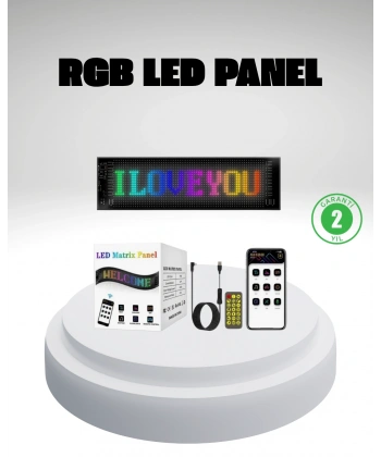 RGB LED Panel – Mobil Uyumlu, Yazı ve GIF Destekli, USB Bağlantılı Dekoratif Ekran