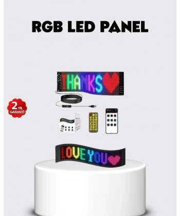 RGB LED Panel – USB Güç Girişli, GIF ve Yazı Gösterimli Akıllı Ekran
