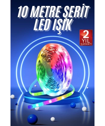 RGB Neon Şerit Led Lamba 10 Metre İç Mekan Tasarımına Uygun