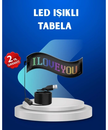 RGB Renkli LED Ekran Tabela USB Bağlantılı ve Kayan Yazı Destekli
