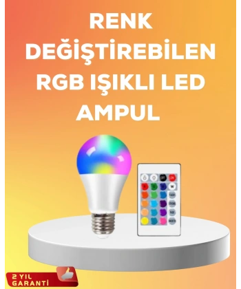 RGB Uzaktan Kumandalı LED Ampul 16 Renk A Kalite 2025 Model Orijinal