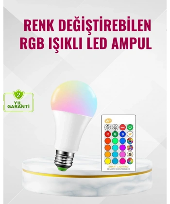RGB Uzaktan Kumandalı LED Ampul 16 Renk Dekoratif Aydınlatma