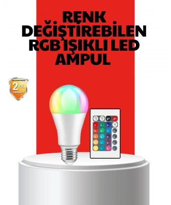 RGB Uzaktan Kumandalı LED Ampul 16 Renkli A Kalite Orijinal
