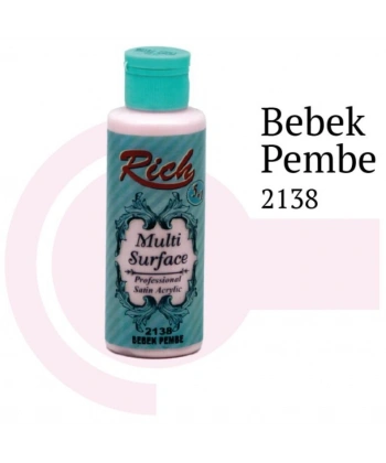 Rich Multi Surface 2138 Bebek Pembe Akrilik Boya 120 cc