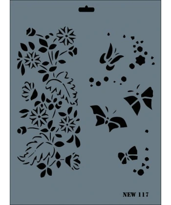 Rich New Seri N-117 Stencil 35x25 cm