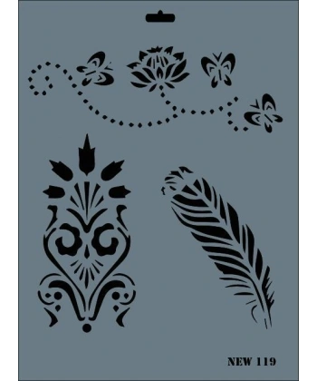 Rich New Seri N-119 Stencil 35x25 cm