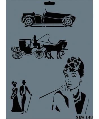 Rich New Seri N-148 Stencil 35x25 cm