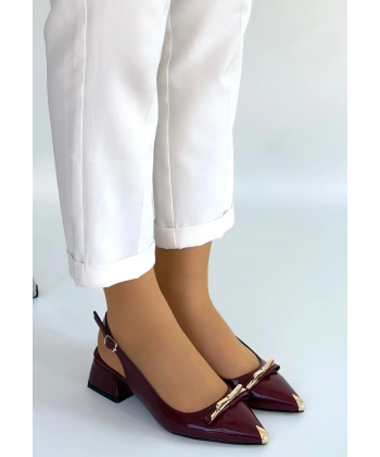 Ricy Bordo Rugan Topuklu Ayakkabı