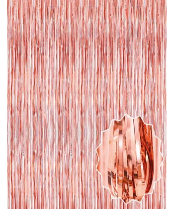 Rose Gold Püsküllü Kapı Perdesi - Parti, Bekarlığa Veda, Doğum Günü 1x2 m