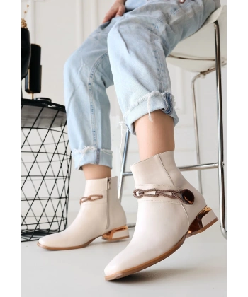 Roxani Bej Cilt Topuklu Bot