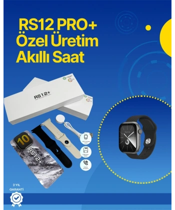 . RS12 PRO+ 2025 Serisi Full Ekranlı Akıllı Saat – 2GB Hafıza, Titanyum Kasa, Suya Dayanıklı, Uzun Şarj Süresi Garantili Model