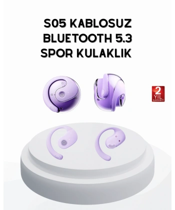 S05 Bluetooth 5.3 Kulaklık IPX4 Su Geçirmez Hızlı Eşleşme Güçlü Stereo Ses