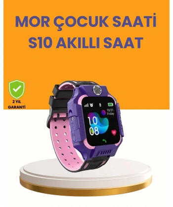 S10 Mor Akıllı Çocuk Saati Konum Takip ve Güvenlik Özellikli