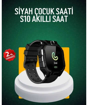 S10 Siyah Çocuk Takip Saati Güvenli Alan Uyarısı ve Sesli Mesaj
