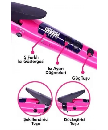 Saç Düzleştirici Şekillendirici Saç Maşası İkili Şekillendirici Isı Ayarlı