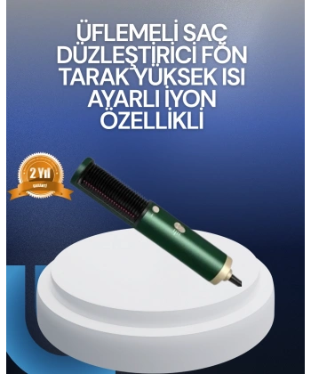 Saç Kurutma, Düzleştirici ve Tarak Tek Cihazda – 3 Kademeli Isı Ayarı
