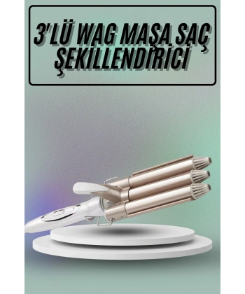 Saç Şekillendirici Wag Maşa Üçlü Yüksek Isı Ayarlı Seramik Kaplama