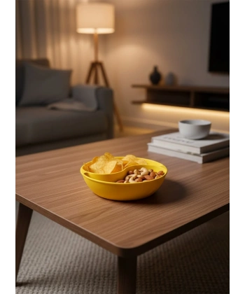 Sarı Çerezlik Kase Seti 4 Adet 3x12 cm