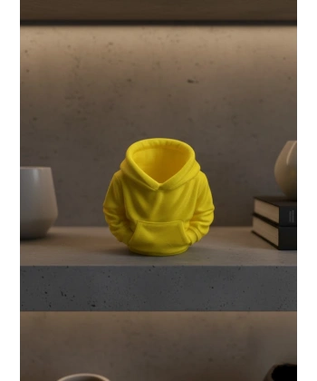 Sarı Hoodie Kalemlik 10x10 cm Masa Üstü Düzenleyici
