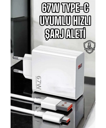 Şarj Aleti Turbo Hızlı 67W Type-C Hızlı Şarj