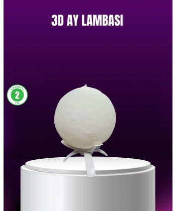 Şarjlı 3D Baskılı 16 Renk Ay Lambası  Stand