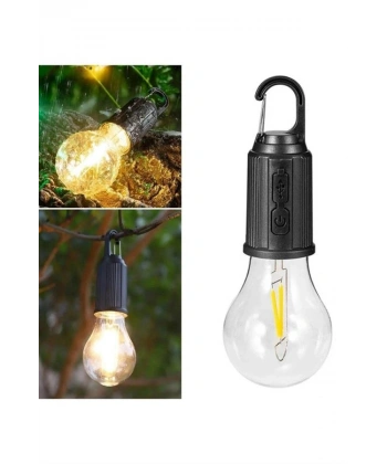 Şarjlı Aydınlatma Ampul Tasarımlı Ambians Işık Askılı Kamp Lambası