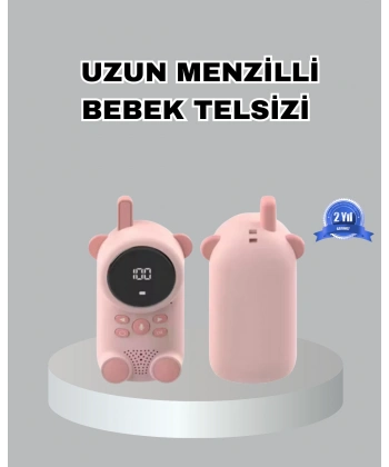 Şarjlı Bebek Telsizi Uzun Mesafe 22 Kanal LCD Ekran VOX Modu 400 mAh