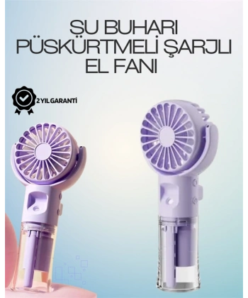 Şarjlı Buğu Fanı – Nemlendirici Sis Fonksiyonlu, Tip-C Girişli, Taşınabilir Masa Fanı