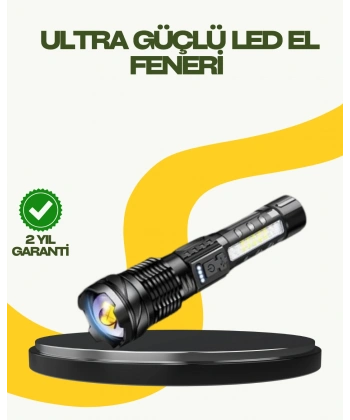 Şarjlı El Feneri Yüksek Işık Gücü Uzun Menzil