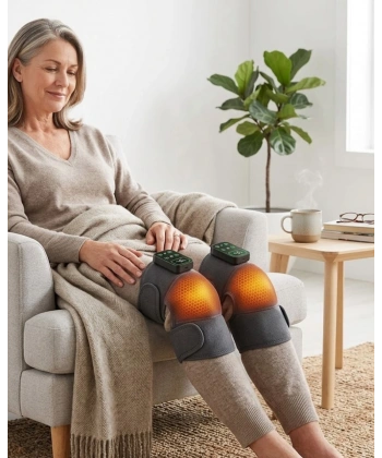 Şarjlı Isıtmalı Diz Omuz Masaj Bandı Titreşimli Eklem Masaj Cihazı 2li Paket