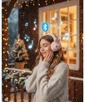 Şarjlı Kablosuz Tavşan Tasarımlı Bluetooth Kulaklık TF Kart Girişli