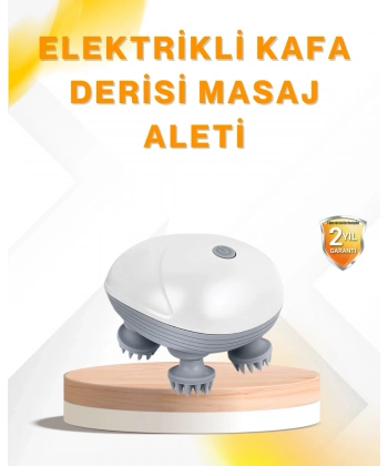 Şarjlı Kafa Masaj Aleti 3 Hız Ayarlı Derin Masaj