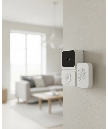 ŞARJLI KAMERALI KAPI ZİLİ BEYAZ