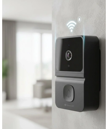 ŞARJLI KAMERALI KAPI ZİLİ SİYAH