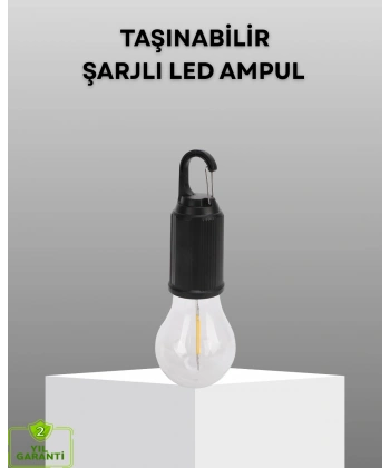 Şarjlı Kancalı LED Lamba – Kamp, Balkon ve Acil Durum Işığı