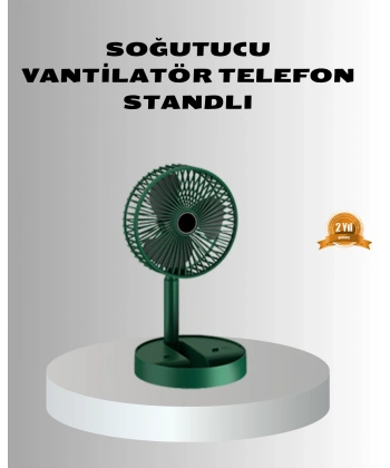 Şarjlı Katlanabilir Mini Fan – 3 Kademe Hız Ayarı, Taşınabilir Tasarım